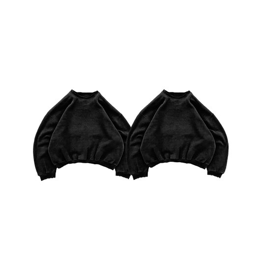 Black blank crewneck Two pack